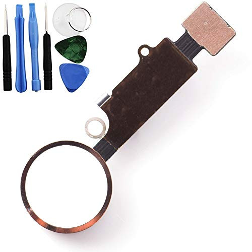 Home Button Key Menu Flex Cable Assembly Gold Replacement Part Compatible with iPhone 7 7 Plus   8 8 Plus plus  Tool Kit
