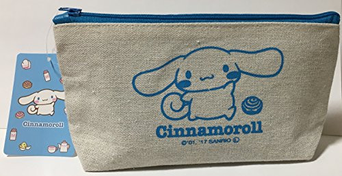 Sanrio Cinnamoroll Pencil Case Bag Pouch Canvas Stationary Makeup Cosmetic Bag  Blue