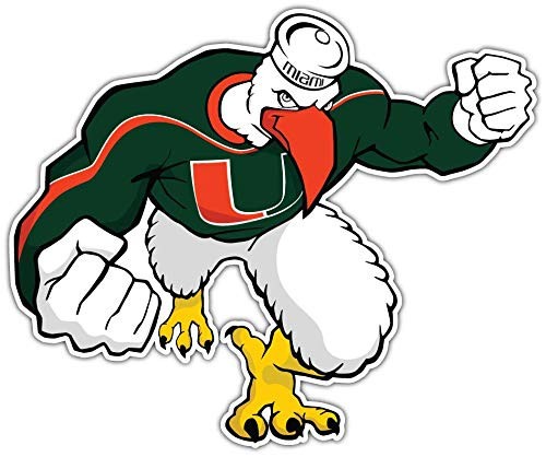 Decal Vinyl Sticker Miami Hurricanes Vinyl Durable for Bumpers Helmets Laptops Water Bottles Lockers  3 inch Longest Side