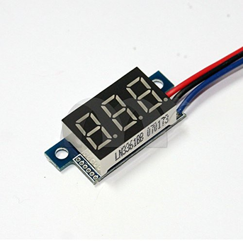 Eztronics Corp® Mini DC 0-200V 3-Wire Voltmeter LED Display Volt Meter Digital Panel Meter  White