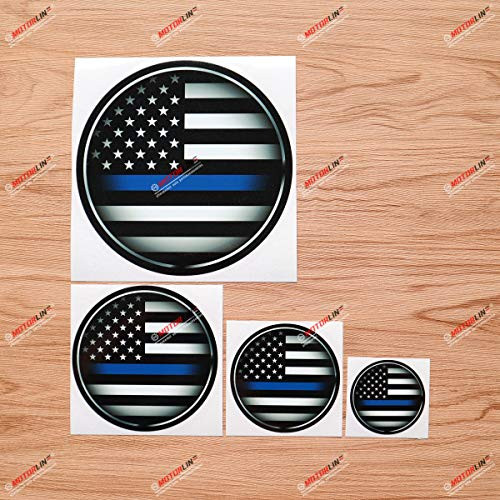 Thin Blue Line USA Flag Decal Vinyl Sticker Monochrome Black Round - 4 Pack Glossy 2 Inches 3 Inches 4 Inches 6 Inches - for Car Boat Laptop Cup Phone Thin Blue Line USA Flag Decal Vinyl Sticker Monochrome Black Round - 4 Pack Glossy 2 Inches 3 Inches 4 Inches 6 Inches - for Car Boat Laptop Cup Phone