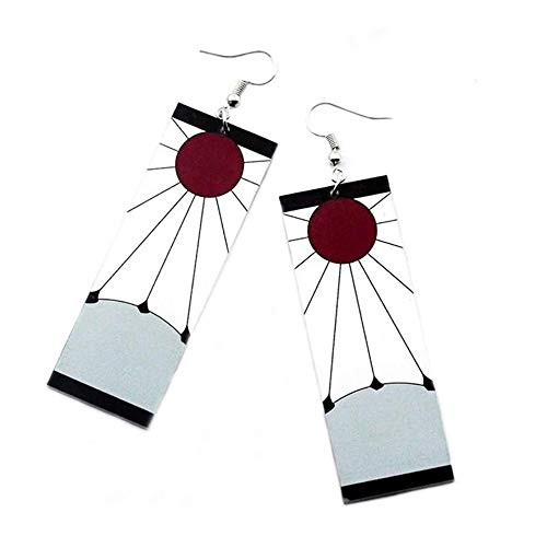 Tanjiro Earrings Kamado Tanjirous Hanafuda Earrings For CosplayAnime From Demon Slayer