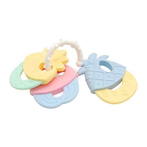 YeahiBaby Baby Teether Keys Newborn Rattle and Teether Ring Early Educational Toy