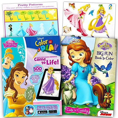 Disney Princess Ultimate Coloring Book and Sticker Set -- 2 Books with Over 500 Disney Princess Stickers (Books Feature Cinderella, Snow White, Ariel, Sofia the First and More!)