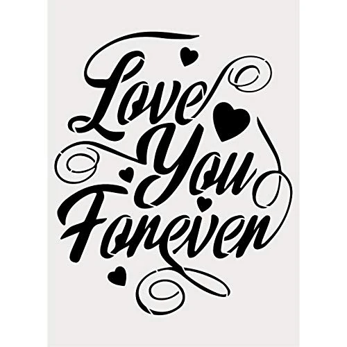 Valentines Day Alphabet Large Letter Love Stencil for Painting on Wood Canvas Walls Paint Wooden Signs DIY Home Decor Valentines Reusable Plastic Stencil 8.72x12 inch