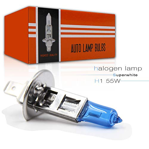 Xenon White H1 Halogen Headlight Bulb - NSLUMO 12V 55W Halogen Bulbs High Low Beam Fog Lights Replacement for Car Vaz Lada Peugeot Chevrolet  H1 12V 55W