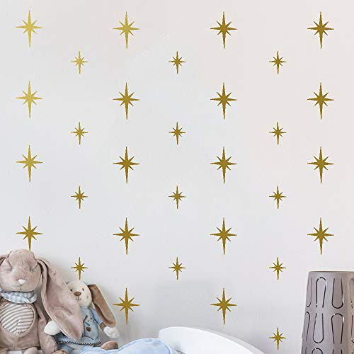 Gold Retro Starburst Wall Decals Gold Retro Starburst Wall Decals