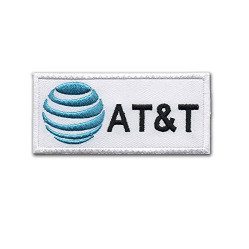 AT and T Ebroidered Logo Sign 3.5 inch x 1.5 inch Iron-on or Sew-on Embroidered Applique Emblem Patch Badge Perfect for Dress Clothes Pants Hats Caps Jeans Jackets T-Shirts Vest Backpack Gifts and Accessories