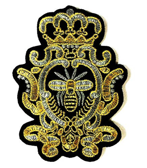 PP Patch Golden Crown Bee Beautiful Cartoon Applique Embroidered Sew Iron on Patch for Jackets Bags Jeans T-Shirt Backpacks Costume