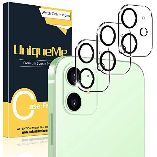 3 Pack  UniqueMe Camera Lens Protector Compatible with iPhone 12 Mini 5.4 inch Screen Protector Tempered Glass HD Clear  Anti-Scratch   9H Hardness