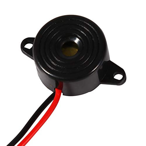 Rosvola Continuous Sound Buzzer Alarm Buzzer 3-24V Piezo Electronic Tone Buzzer Continuous Sound Beep Electronic Buzzer Alarm Sounder Alert Buzzer Black for Computers 100mm Cable for Garden