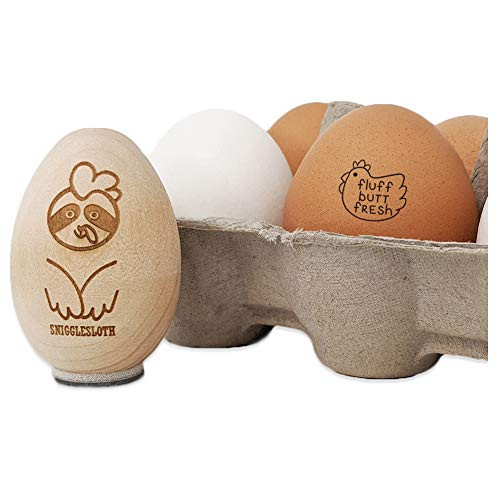 Fluff Butt Fresh Chicken Egg Rubber Stamp - 3 4 Inch Small