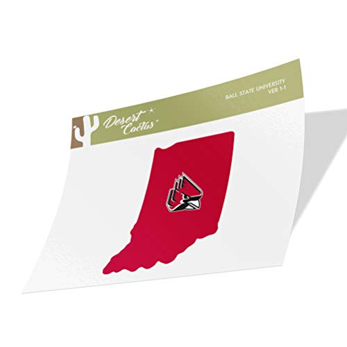 Ball State University NCAA Vinyl Decal Laptop Water Bottle Car Scrapbook  State Border Sticker