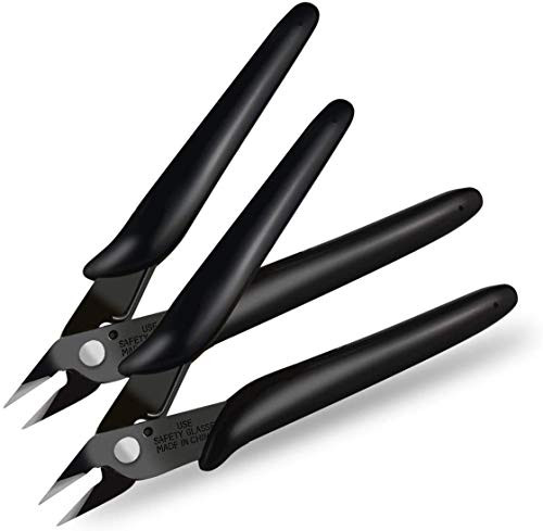 YEGOOD Wire Cutters Flush Cutters Precision Diagonal Cutting Pliers Small Nippers  Black 5inches 2Packs