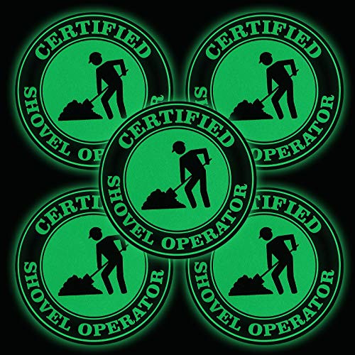 24 Pieces Luminous Shovel Operater Hard Hat Stickers Essential Worker Sticker Construction Worker Funny Stickers Vinyl Decals for Tool Box Helmet Hard Hat Motorcycle Labels  2 Inches