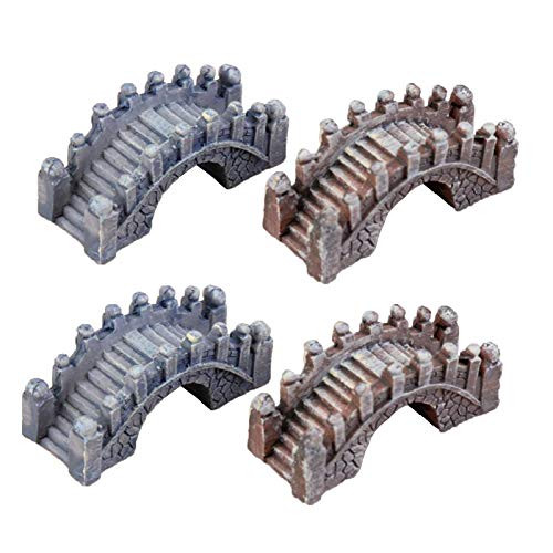 ERANCE Fairy Garden Stone Arch Bridge Figurines 4 Pcs Miniatures Ornaments Micro Landscape Garden Bridge Dollhouse DIY Outdoor Decorations Plant Pot Moss Micro Landscaping