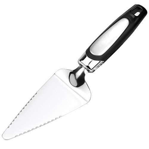 HQDeal Stainless Steel Pie Server Pizza Cake Cutter Serrated Edges on Both Sides Suitable for Right-handed or Left-handed Chef