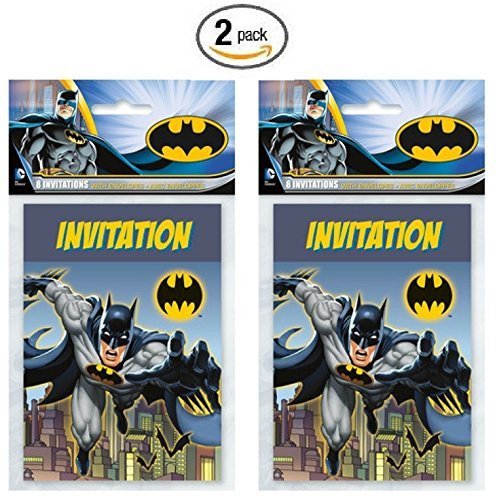 Batman 8ct Party Invitations - Pack of 2