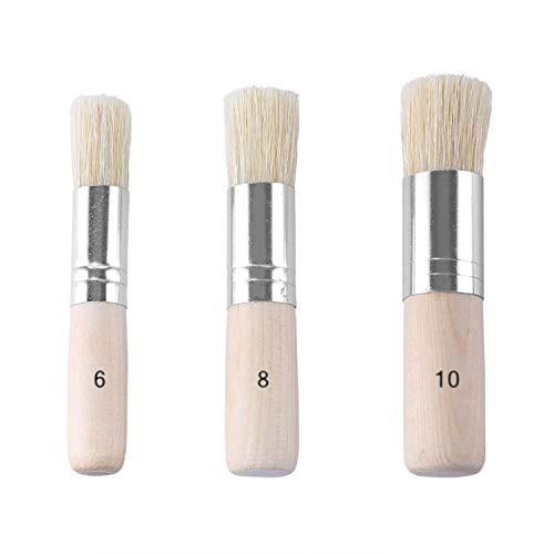 Youthful Wooden Stencil Brush Set of 3 Natural Bristle Brushes Perfect for Acrylic Painting Oil Painting Watercolor Painting Stencil Project Card Making and DIY Art Crafts  B
