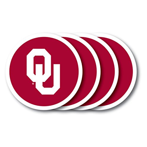 NCAA Oklahoma Sooners Vinyl Coaster Set  Pack of 4