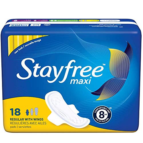 Stayfree Maxi Pads Reg W  Size 18ct Stayfree Maxi Pads Reg W Wings 18ct