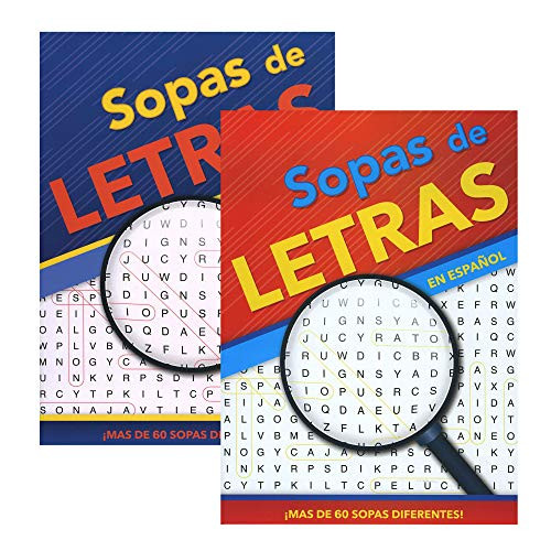 Crucigrama-Sopas De Letras IV 2 Titles Spanish Word Search Find Words Book Word Finds for Adults Senior Teens Training Learning with Game 2-Pack