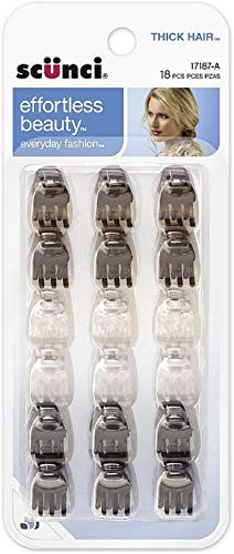 Scunci Effortless Beauty Thick Hair Mini Jaw Clips 18 ea  Pack of 4