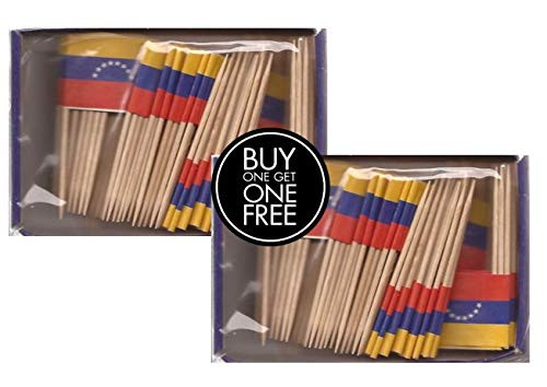 2 Boxes Mini Venezuela Toothpick Flags BOGO Buy 1 Box of 100 and Get Another Box Free Total 200 Small Mini Venezuelan Flag Cupcake Toothpicks or Tiny Cocktail Sticks and Picks 2 Boxes Mini Venezuela Toothpick Flags BOGO Buy 1 Box of 100 and Get Another Box Free Total 200 Small Mini Venezuelan Flag Cupcake Toothpicks or Tiny Cocktail Sticks and Picks