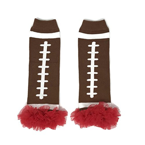 Rush Dance Team Colors Football Touch Down Baby Toddler Leg Warmer  Brown with Red