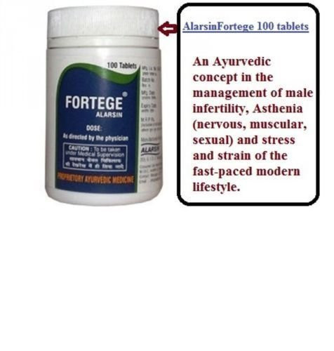 Artcollectibles India Alarsin Fortege 100tabs to Boost Sperm Count Semen Volume Men Fertility Motility by Artcollectibles India