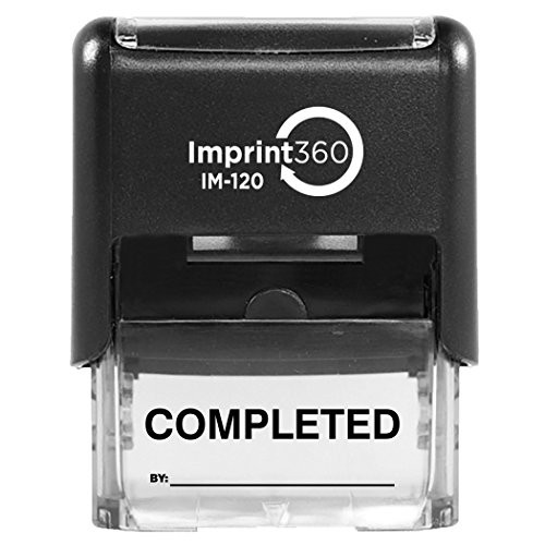Supply360 AS-IMP1120K - Completed Stamp with by Line Black Ink Heavy Duty Commerical Self-Inking Rubber Stamp 9 16 inch x 1-1 2 inch Impression