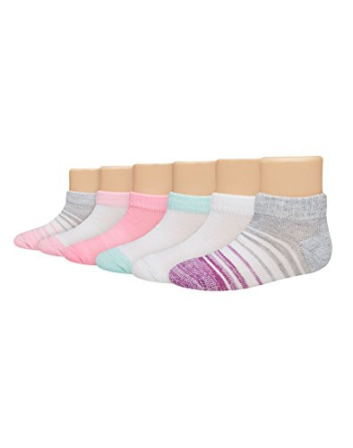 Hanes Girls Toddler P6 Low Cut  TG38W6  -ASSORTED -4T