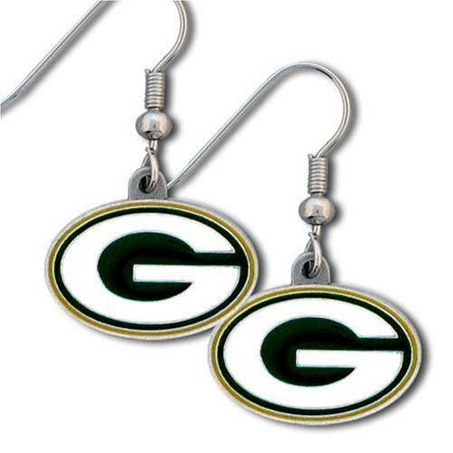 NFL Officially Licensed Team Logo Dangle Earrings Green Bay Packers NFL Officially Licensed Team Logo Dangle Earrings Green Bay Packers