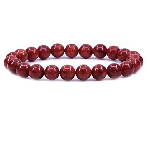 Natural Red Coral Gemstone 8mm Round Beads Stretch Bracelet 7 Inch Natural Red Coral Gemstone 8mm Round Beads Stretch Bracelet 7 Inch