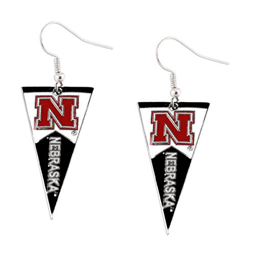aminco NCAA Nebraska Huskers Pennant Dangle Earring Set