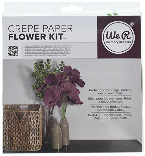 We R Memory Keepers Crepe Paper Flowers Brown