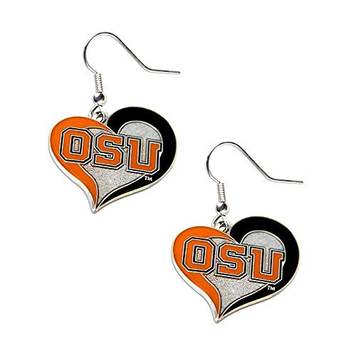 aminco Oregon State Beavers Swirl Heart Dangle Earring Set Charm Gift NCAA