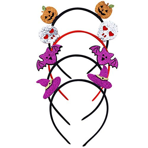 Amosfun 4pcs Halloween Headband Glitter Ears Headband Festival Ghost Pumpkin Witch Bat Hair Hoop Headdress Halloween Party Favor Gift Mixed Style Amosfun 4pcs Halloween Headband Glitter Ears Headband Festival Ghost Pumpkin Witch Bat Hair Hoop Headdress Halloween Party Favor Gift Mixed Style
