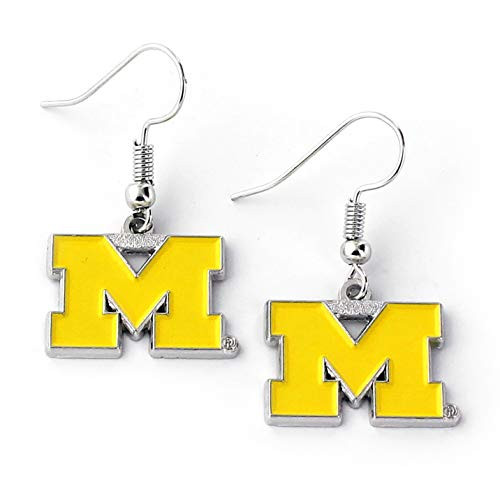 Aminco International NCAA Michigan Wolverines Logo Dangler Earrings Team Color 2.5