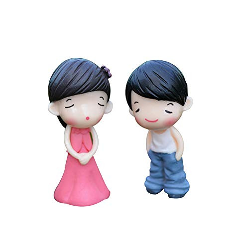 YuYe-xthriv Micro Landscape Doll House Accessories 2Pcs Set Couple Figurines Miniature Ornaments Garden Doll House Home Decoration