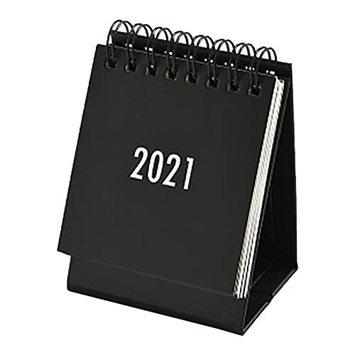 Mini Desk Calendar 2021- Standing Flip Monthly Calendar Table 2021 Desktop Calendar Small Desk Calendar Flipped 360 DegreesMini Calendar Decoration for School Home Office Schedule Planner  Black