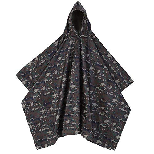 Rain Poncho Waterproof Army Hooded Ripstop Festival Rain Poncho Military Camping Hiking 2018