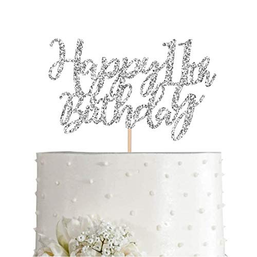 11 Silver Glitter Happy 11th Birthday Cake Topper Birthday Party Decorations Supplies cake topper