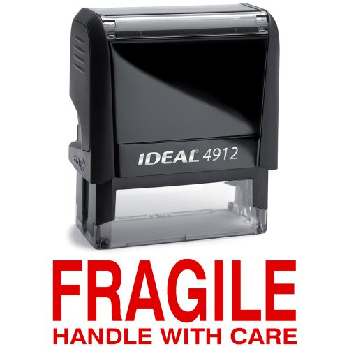 FRAGILE HANDLE WITH CARE Office Stock Self-Inking Rubber Stamp