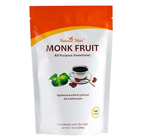Natural Mate Monkfruit Sweetener with Erythritol  10oz  1Pack - All Purpose Granular Natural Sugar Substitute - 12 Sugar Replacement Non-GMO Zero Calories