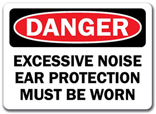 Danger Sign - Excessive Noise Ear Protection Must Be Worn Safety Sign Label Decal Sticker Retail Store Sign Sticks to Any Surface 8 inch Danger Sign - Excessive Noise Ear Protection Must Be Worn Safety Sign Label Decal Sticker Retail Store Sign Sticks to Any Surface 8 inch