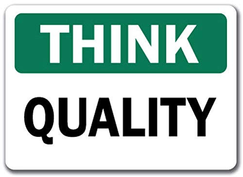 Think Safety Sign - Quality - Safety Sign Label Decal Sticker Retail Store Sign Sticks to Any Surface 8 inch