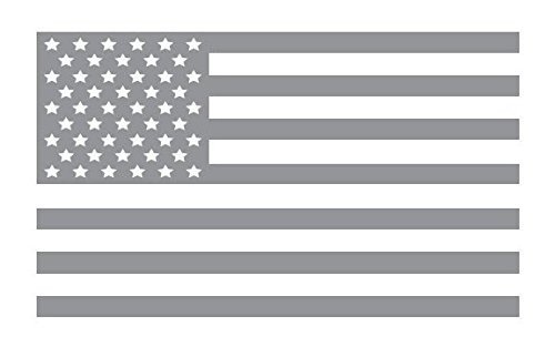 Bamfdecals USA Subdued Single Color American Flag 50 Stars Vinyl Decal - Small - Gray