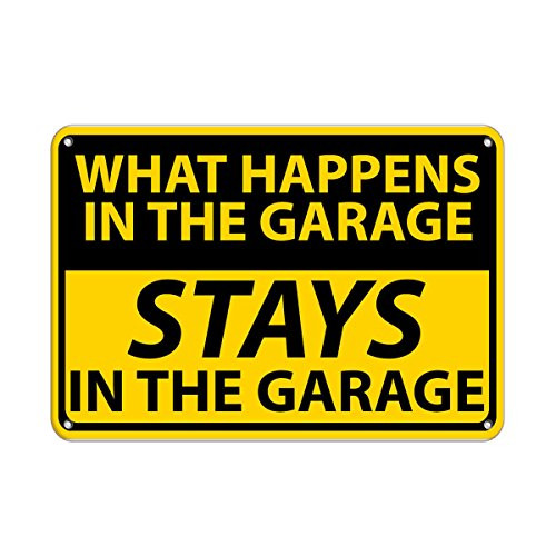 What Happens in The Garage Stays in The Garage Vinyl Sticker Decal 8 inch