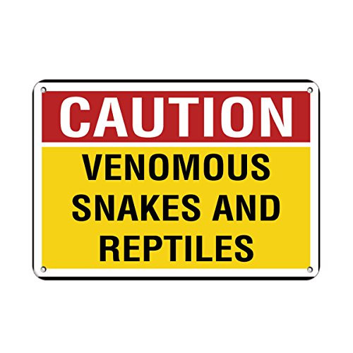Caution Venomous Snakes and Reptiles Campground Signs Vinyl Sticker Decal 8 inch